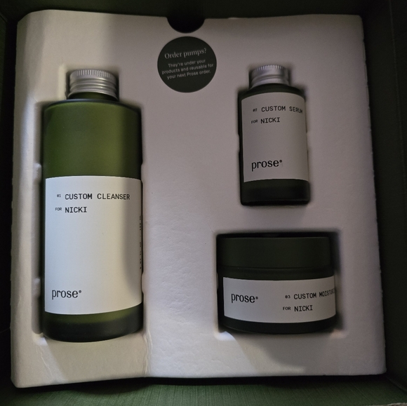 NWT Prose Custom Skincare 3 Piece Set Cleanser Moisturizer Serum SEALED